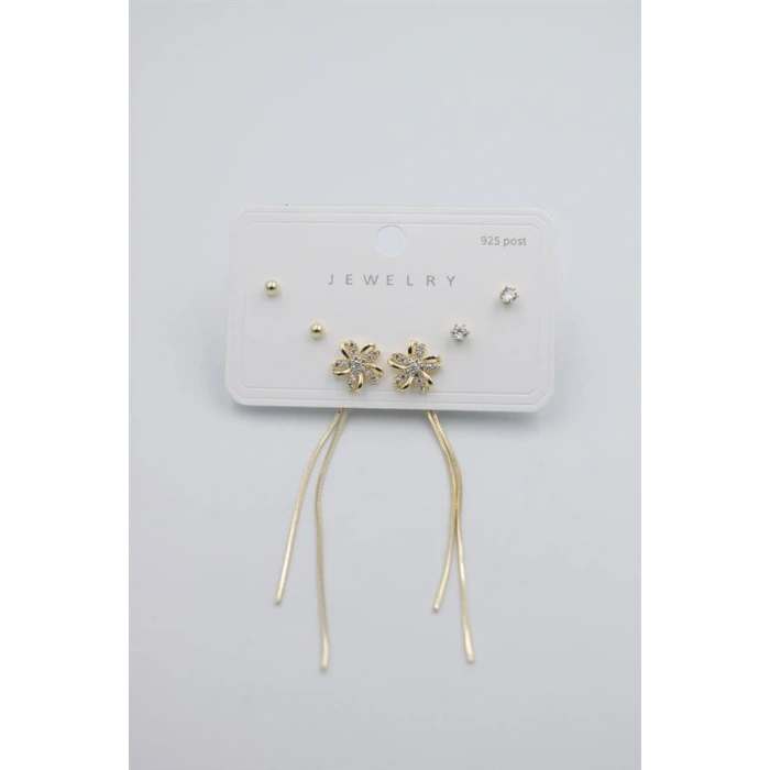 HERŞEYTREND Çoklu Set Küpe - Altın