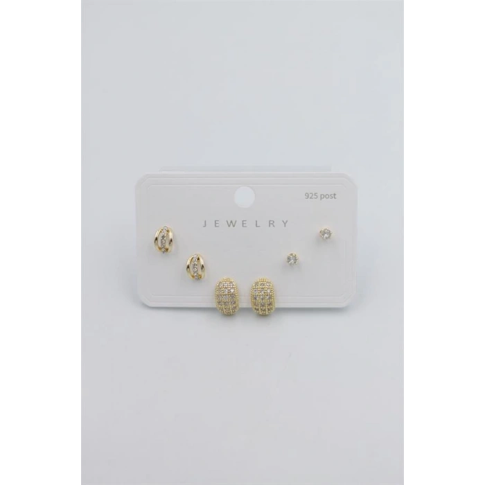 HERŞEYTREND Çoklu Set Küpe - Altın