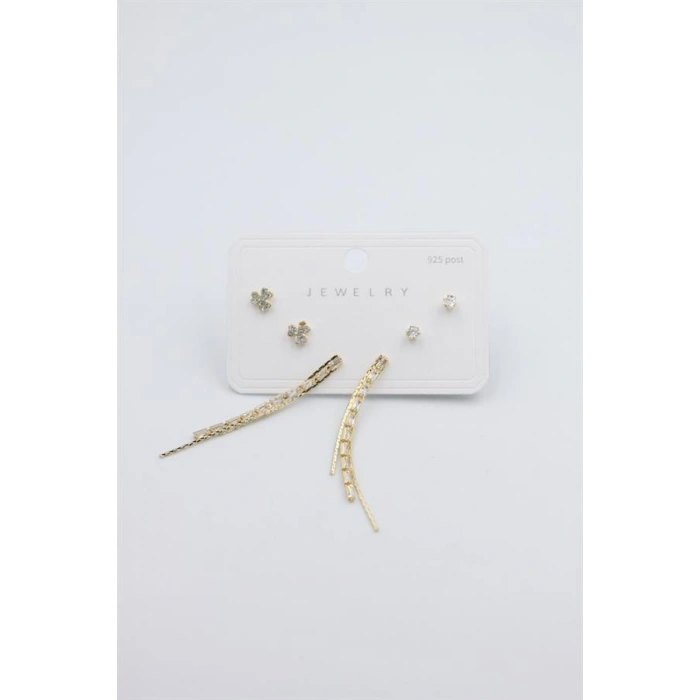 HERŞEYTREND Çoklu Set Küpe - Altın