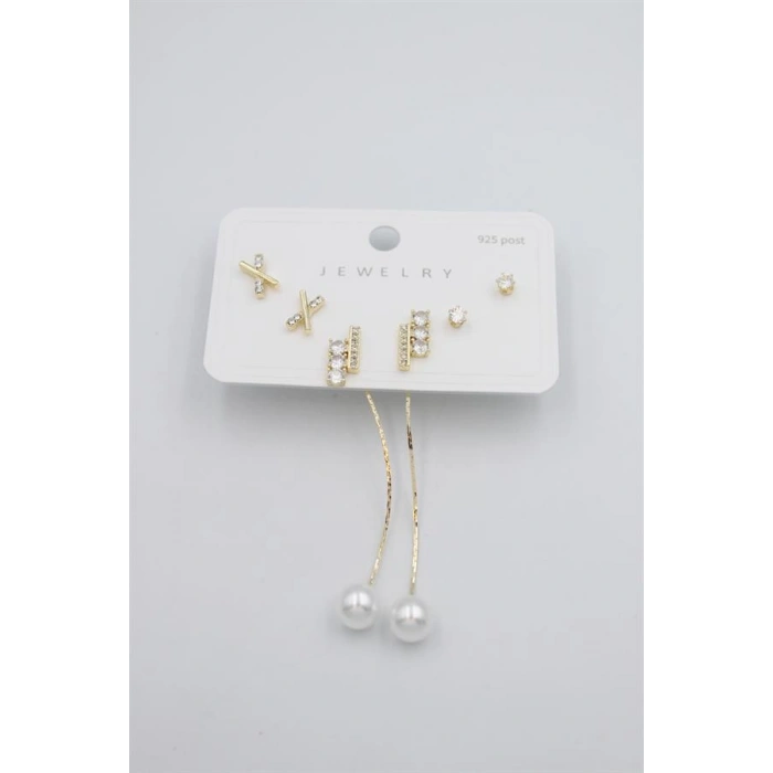 HERŞEYTREND Çoklu Set Küpe - Altın