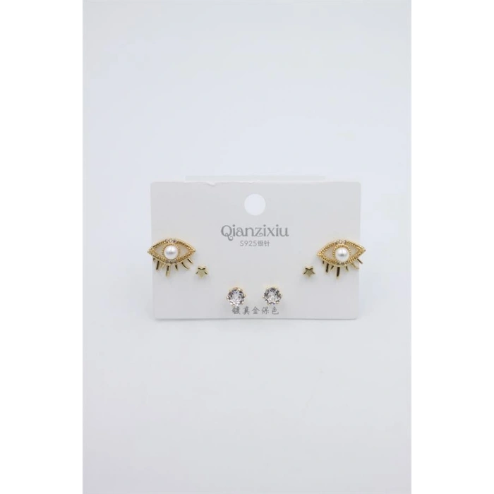 HERŞEYTREND Çoklu Set Küpe - Altın