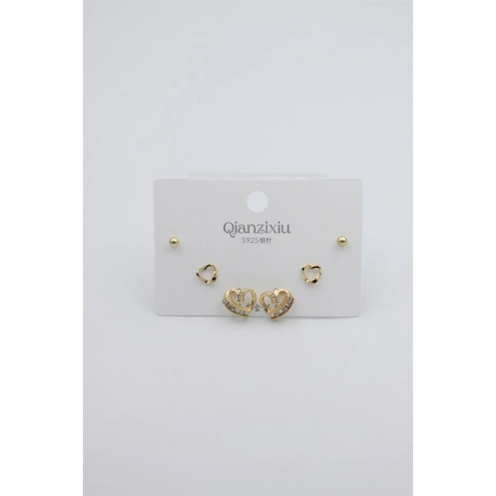 HERŞEYTREND Çoklu Set Küpe - Altın