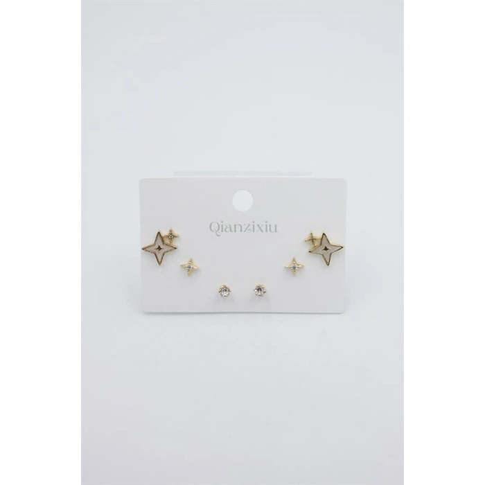 HERŞEYTREND Çoklu Set Küpe - Altın