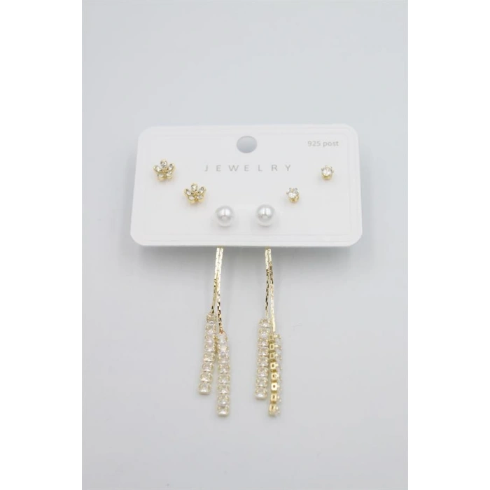 HERŞEYTREND Çoklu Set Küpe - Altın