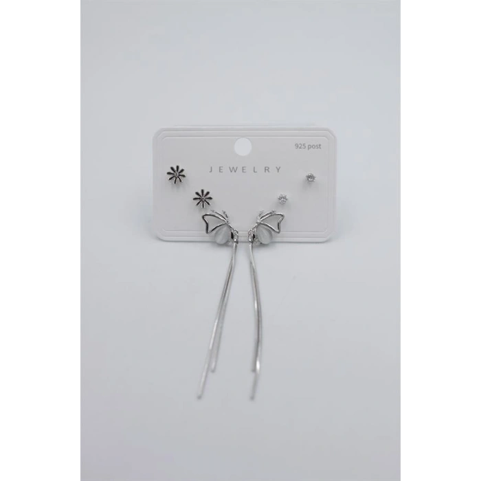 HERŞEYTREND Çoklu Set Küpe - Gümüş