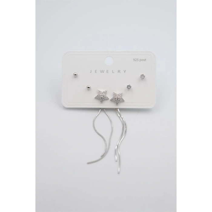 HERŞEYTREND Çoklu Set Küpe - Gümüş