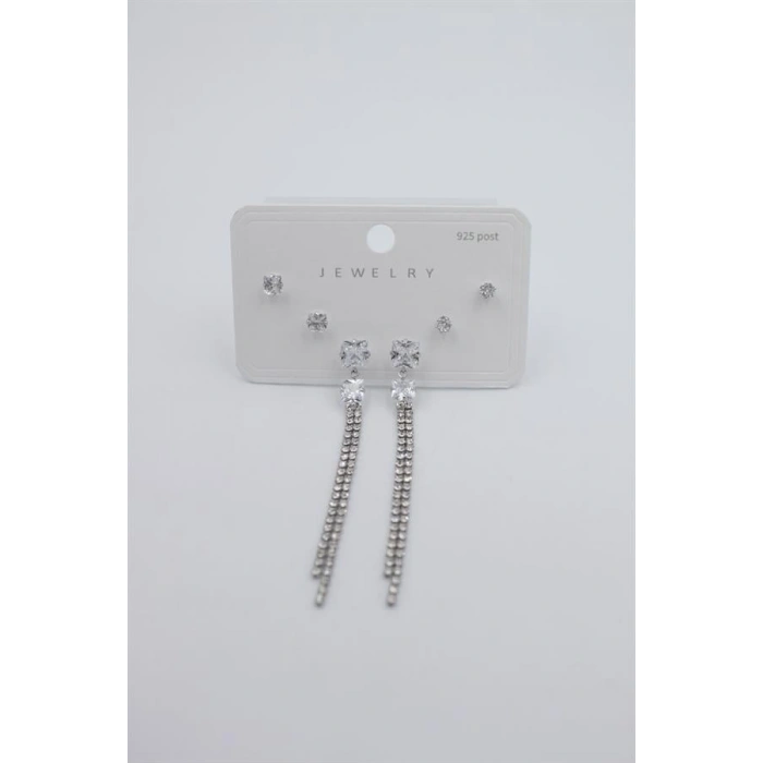 HERŞEYTREND Çoklu Set Küpe - Gümüş