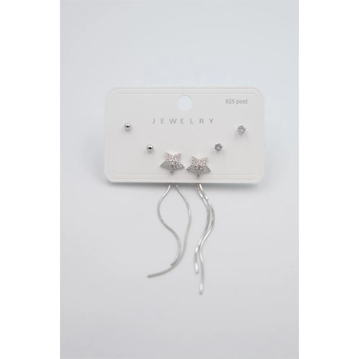 HERŞEYTREND Çoklu Set Küpe - Gümüş