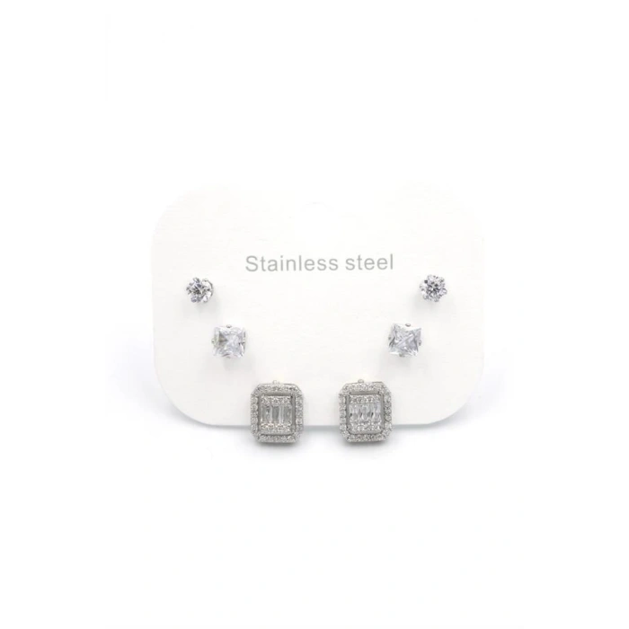 LitaeTrend Çoklu Taşlı Küpe - Gümüş