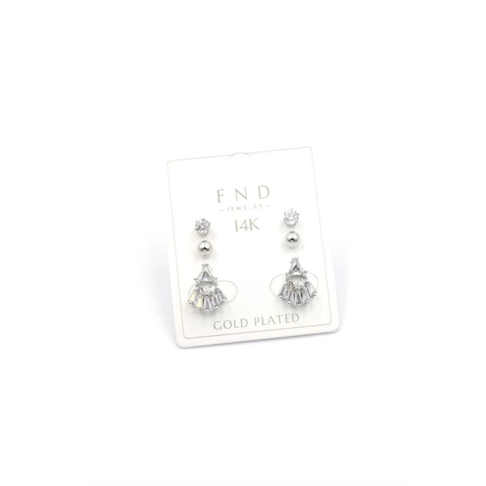 LitaeTrend Çoklu Taşlı Küpe - Gümüş