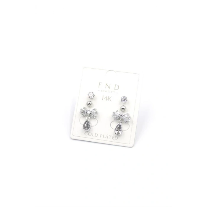 LitaeTrend Çoklu Taşlı Küpe - Gümüş