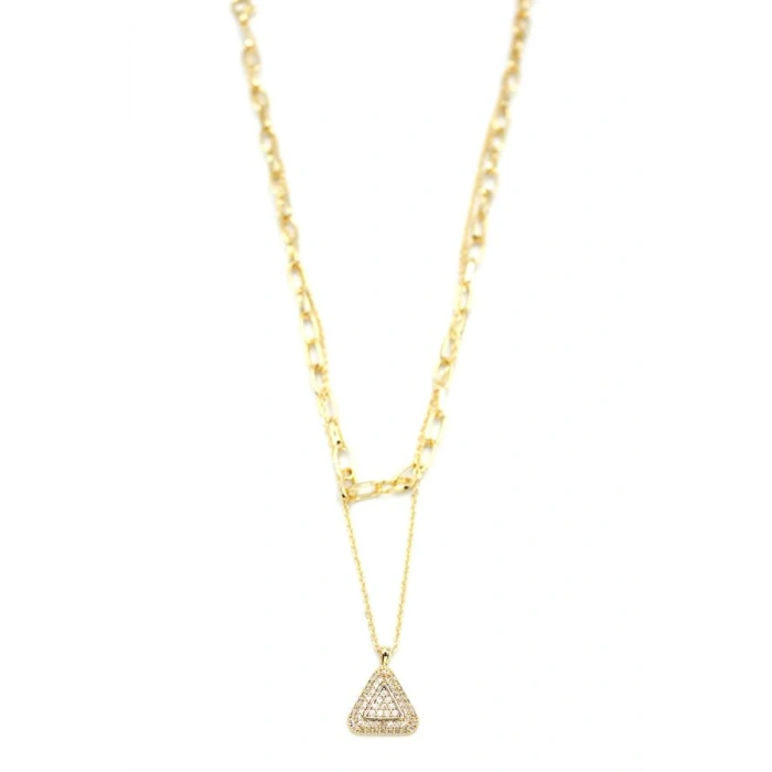 LitaeTrend Çoklu Üçgen Kolye - Altın
