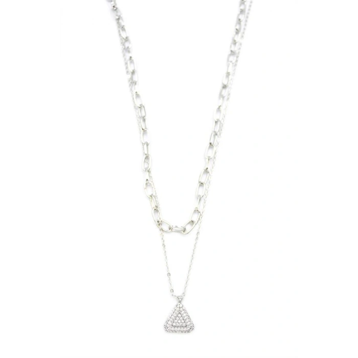 LitaeTrend Çoklu Üçgen Kolye - Gümüş