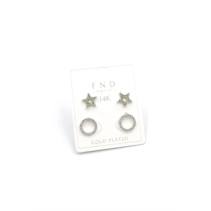 LitaeTrend Çoklu Yıldız Küpe - Gümüş