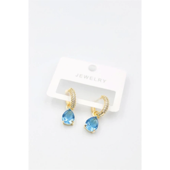 LitaeTrend Damla Küpe - Mavi