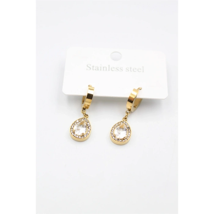 HERŞEYTREND Damla Taşlı Küpe - Altın