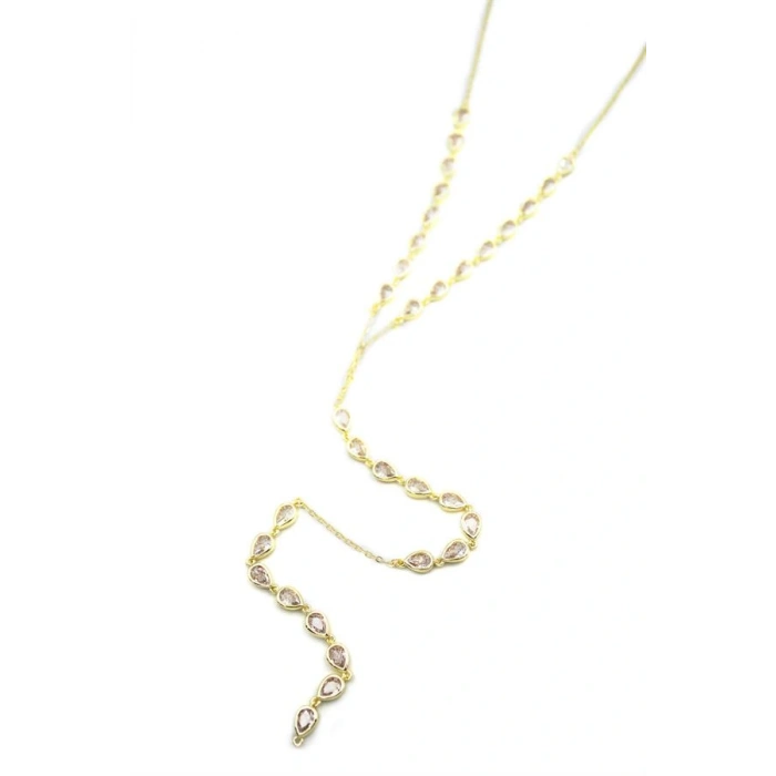 LitaeTrend Damla Taşlı Y Kolye - Altın