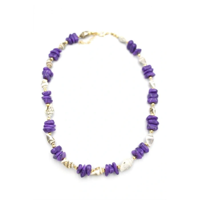 LitaeTrend Deniz Kabuğu Kolye - Mor