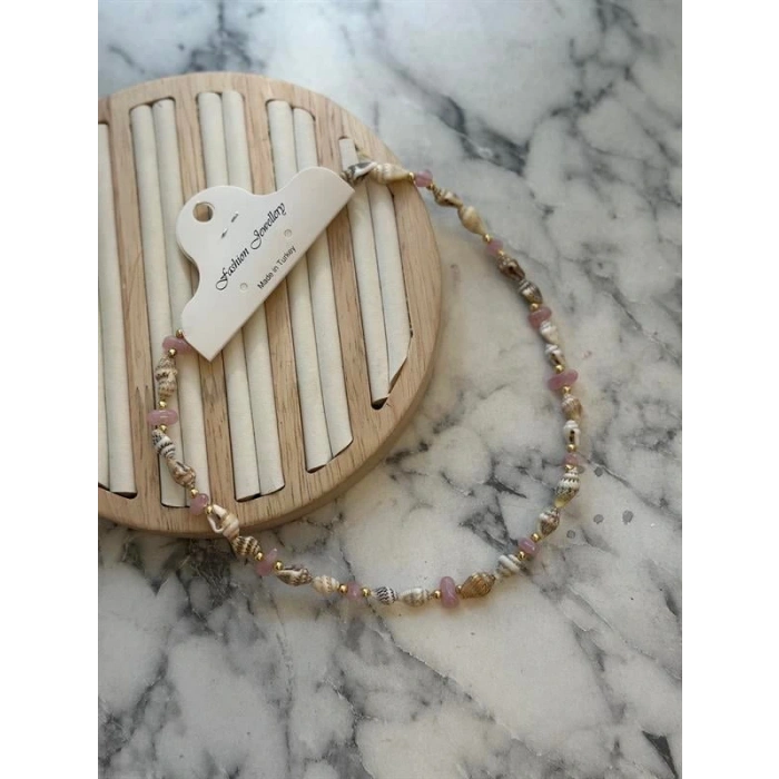 LitaeTrend Deniz Kabuğu Kolye - Pembe