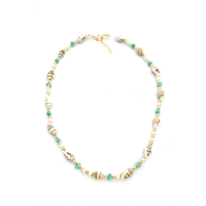 LitaeTrend Deniz Kabuğu Kolye - Su Yeşili