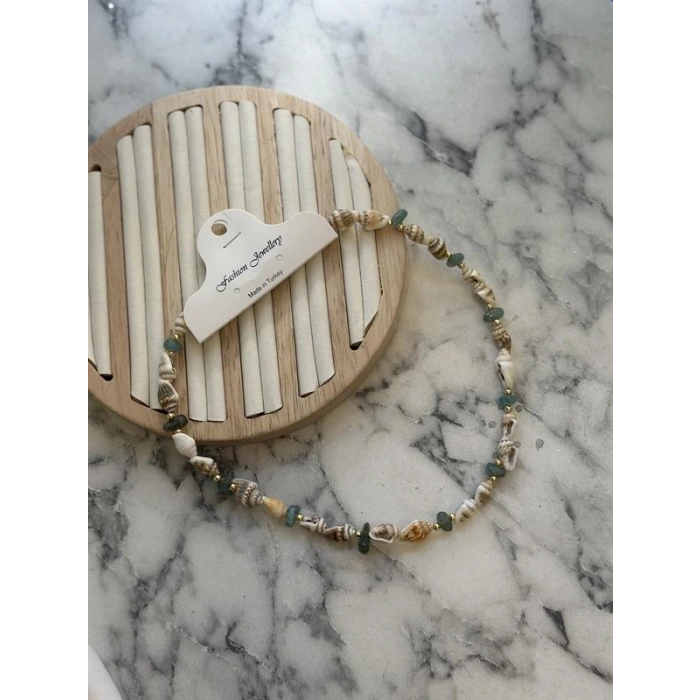 LitaeTrend Deniz Kabuğu Kolye - Yeşil