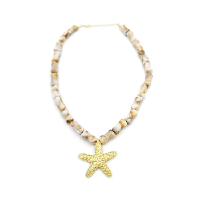 LitaeTrend Deniz Kabuklu Yıldız Kolye - Altın