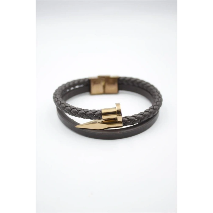 LitaeTrend Deri Çivi Bileklik - Rose