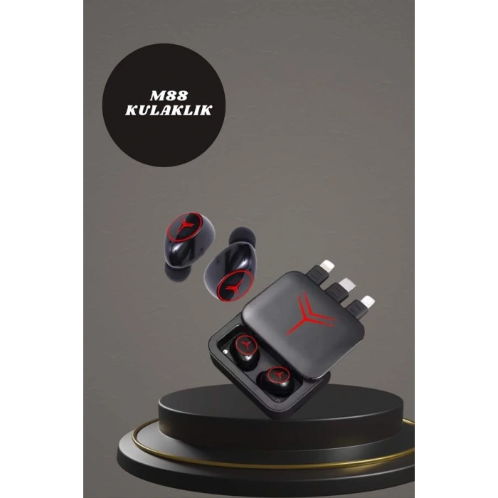 LitaeTrend Dijital Göstergeli Powerbank Kablosuz Kulaklık ve 7 Kordonlu Yeni Nesil Akıllı Saat Dokunmatik Kontrol