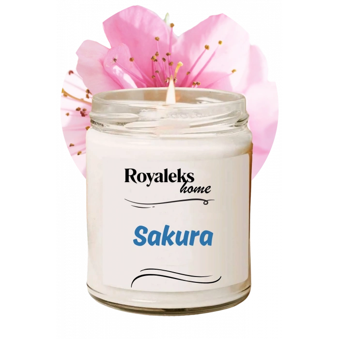 LitaeTrend Doğal Özel Seri Kokulu Dekoratif Kavanoz Mum 210 cc - Sakura - RYL