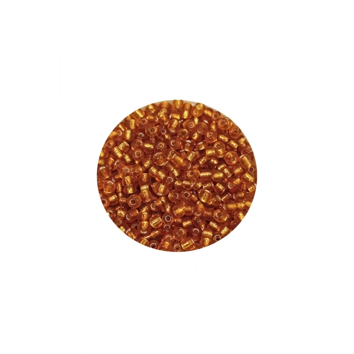 LitaeTrend Dökme Cam Kum Boncuk (11/0) 2 mm - 60 Gram -  Koyu Bal Rengi - BNC070