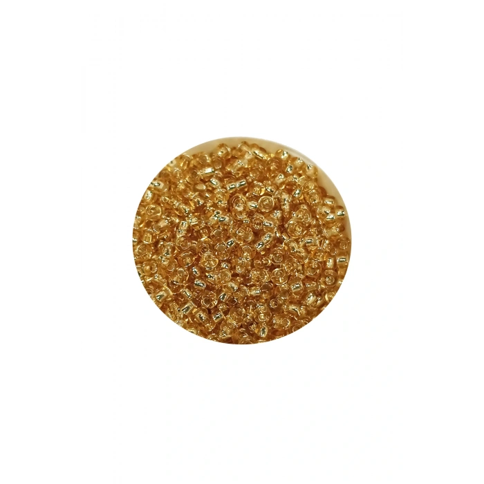 LitaeTrend Dökme Cam Kum Boncuk (11/0) 2 mm - 60 Gram -  Şeffaf Bal Rengi - BNC068