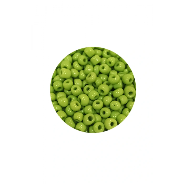 LitaeTrend Dökme Cam Kum Boncuk (8/0) 3 mm - 60 Gram - Ihlamur Yeşili - BNC205