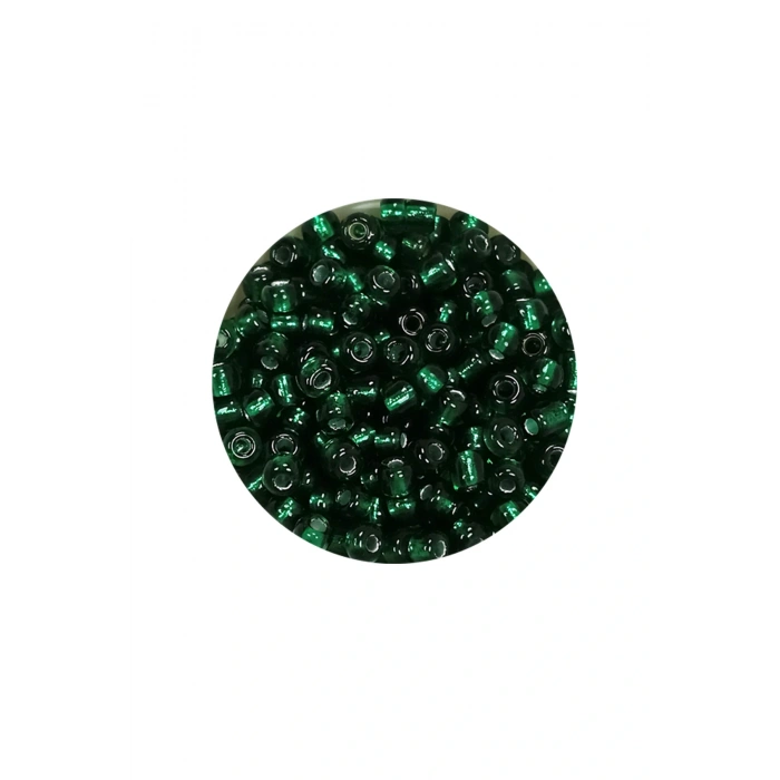 LitaeTrend Dökme Cam Kum Boncuk (8/0) 3 mm - 60 Gram - Koyu Yeşil - BNC187