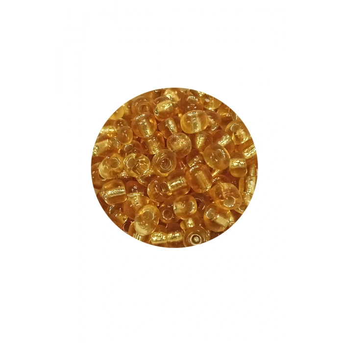 LitaeTrend Dökme Cam Kum Boncuk Büyük Boy (6/0) 4 mm - 20 Gram - Şeffaf Bal - BNC083