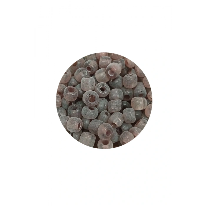 LitaeTrend Dökme Cam Kum Boncuk Büyük Boy (6/0) 4 mm - 60 Gram - Şeffaf Gri - BNC141