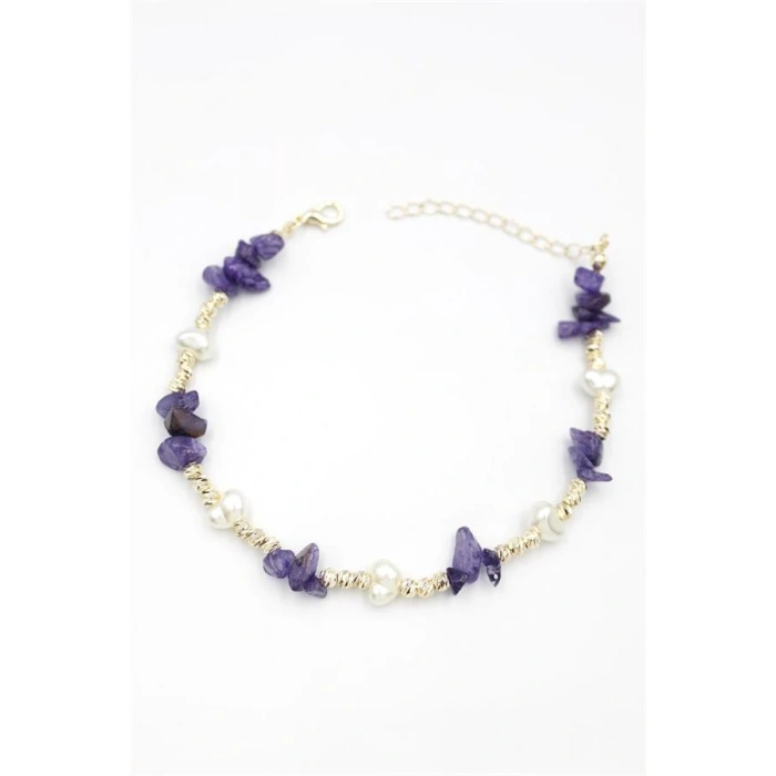 LitaeTrend Dorika Taş Halhal - Mor