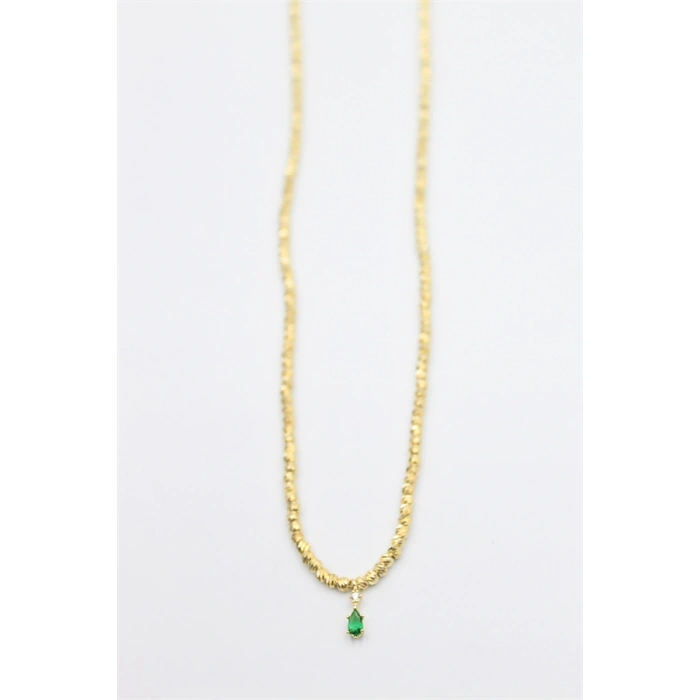 HERŞEYTREND Dorika Taşlı Kolye - Altın