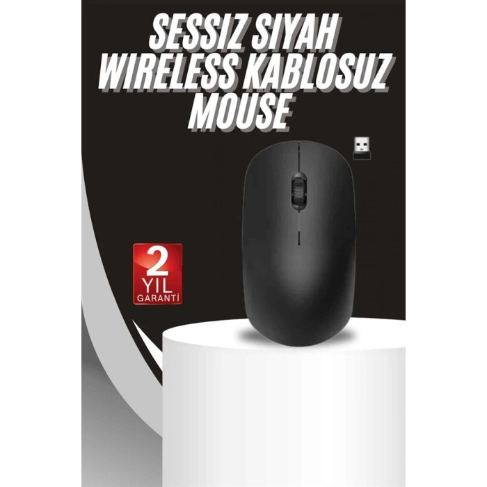 HERŞEYTREND Ergonomik Tasarım Kablosuz Siyah Mouse Hassas Uzun Ömürlü