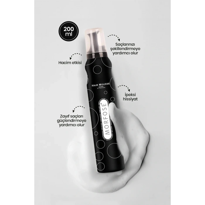 LitaeTrend Extra Strong Saç Köpük 200 ML - Ekstra Hacim Tutuş - mrfs