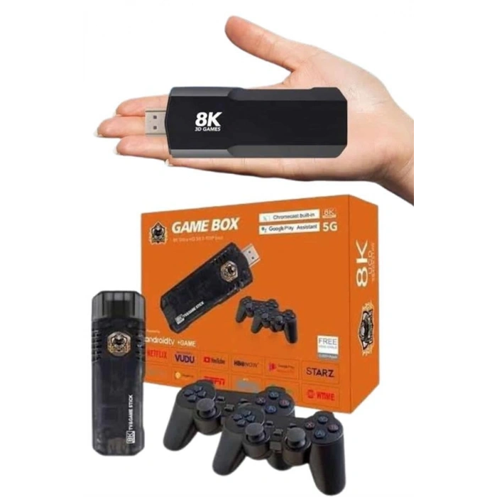 HERŞEYTREND Game Box Android Tv 36500 Oyunlu Atari 5g 8k HDR Ultra HD 64 GB