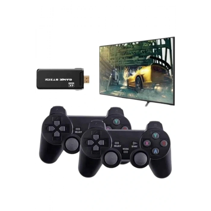 LitaeTrend Game Stick El Atarisi 2.4g Kablosuz Çift Kol Oyunlar 4k Game Stick 3500 Oyunlu Atari Uyumlu