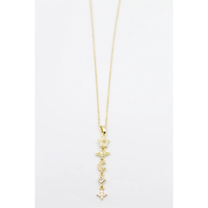 HERŞEYTREND Gezegen Yıldız Kolye - Altın