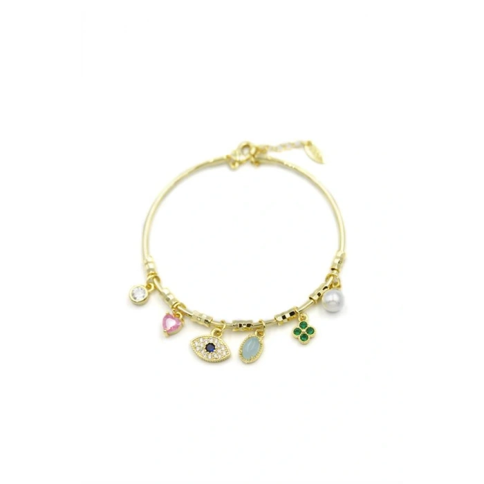 LitaeTrend Göz Charmlı Bilezik - Altın