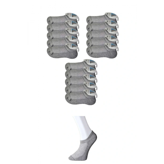 HERŞEYTREND Gri Erkek Görünmez Çorap 15 çift