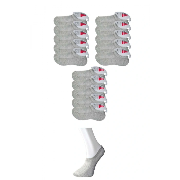LitaeTrend Gri Kadın Görünmez Çorap 15 çift