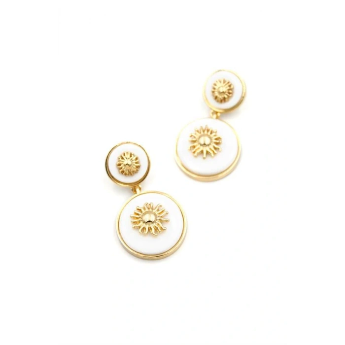 LitaeTrend Güneş Küpe - Beyaz