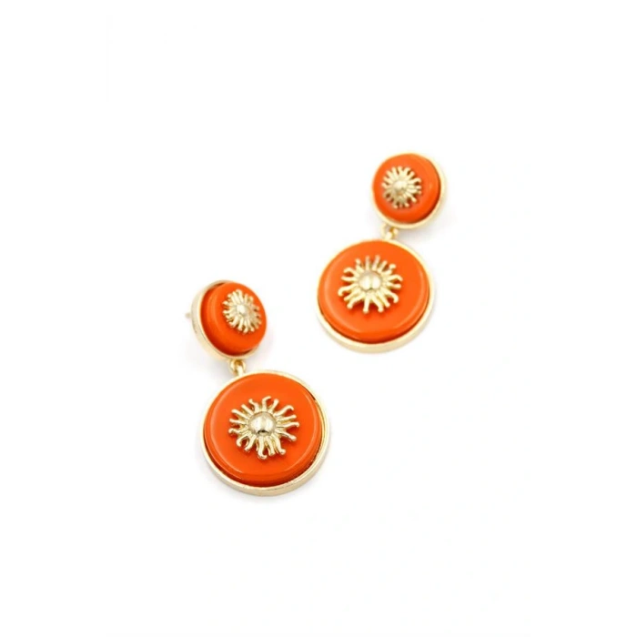 LitaeTrend Güneş Küpe - Turuncu