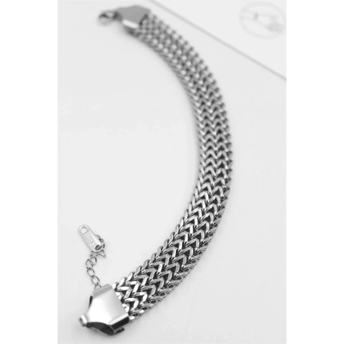 LitaeTrend Hasır Zincir Bileklik - Gümüş