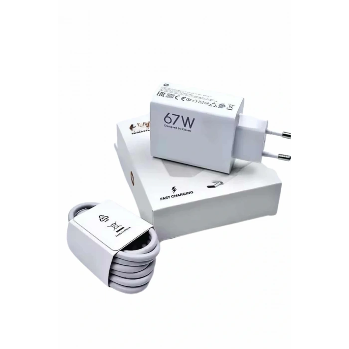 LitaeTrend Hızlı Şarj Aleti Adaptörü Kablo Seti 67W Uzun Ömürlü Beyaz
