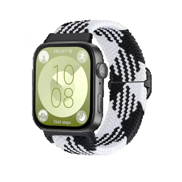 LitaeTrend Huawei Fit 4 Star Kordon - Siyah-Beyaz